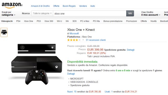 Xbox One taglia il prezzo con e senza Kinect